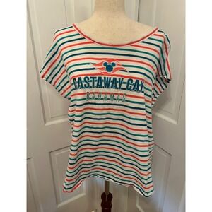 DISNEY CRUISE LINE Castaway Cay Bahamas Striped Tee XL Coastal